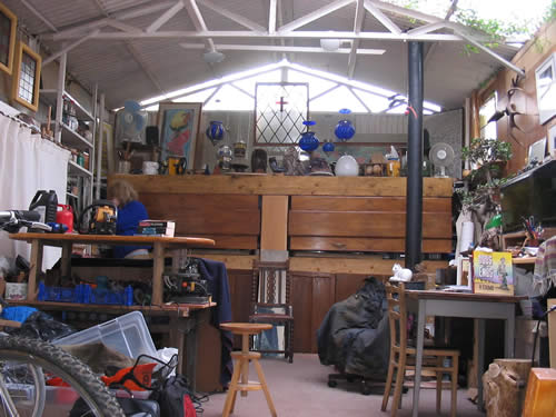 owl art studio interior